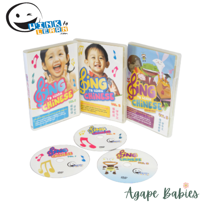 WINK to LEARN - SING to LEARN Chinese 3-in-1 DVD Bundle - FOC Sing to Learn DVD