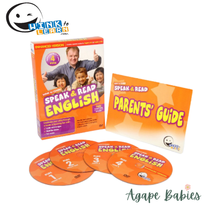 WINK to LEARN Speak & Read English 4-DVDs Program (Includes USA & UK English) - FOC Sing to Learn DVD