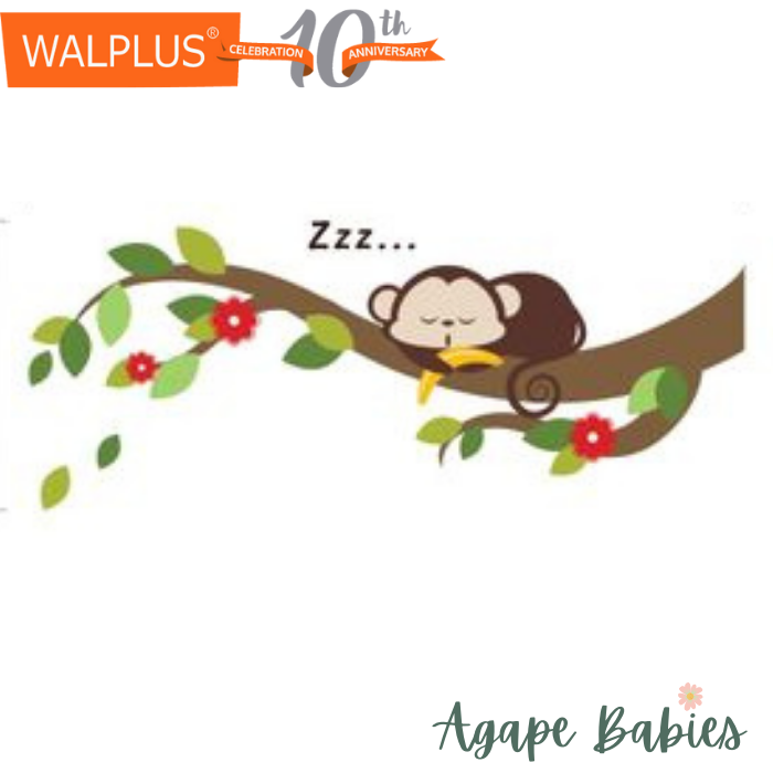 Walplus Sleeping Monkey & Branch 28cm x 70cm
