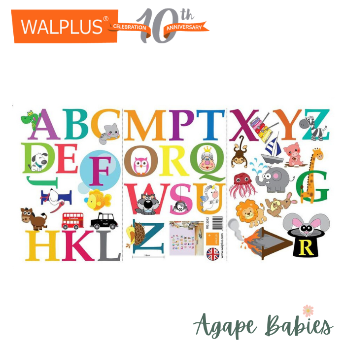 Walplus Zoo Alphabet Wall Decals 30x60cm