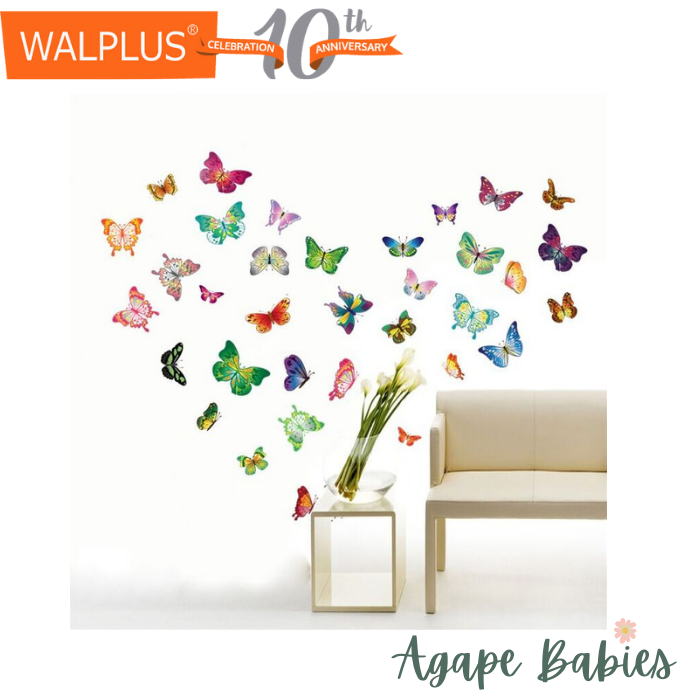 Walplus 34 Colorful Butterflies Wall Decals 30x60cm