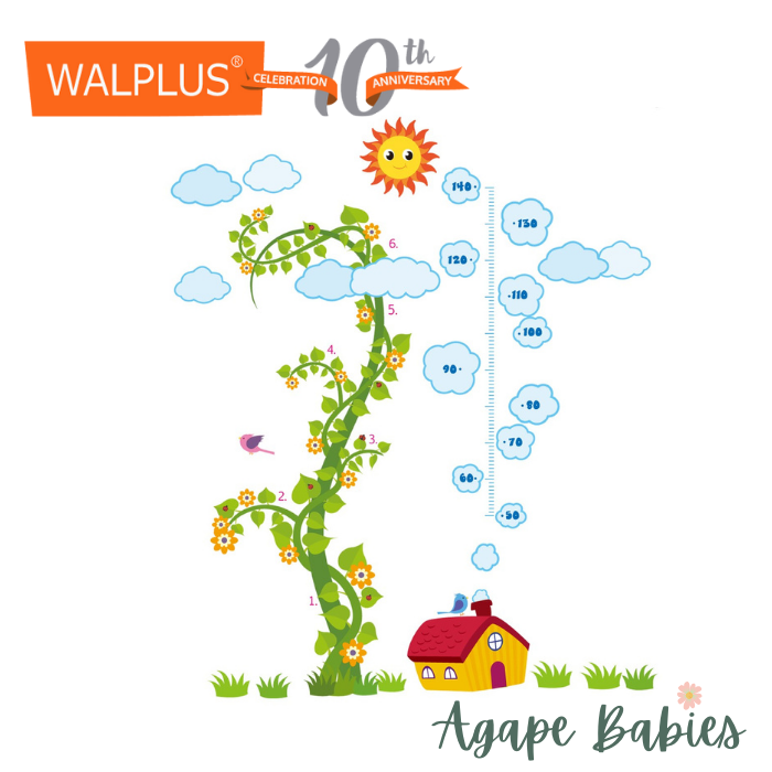 Walplus Magic Bean Height Grow Chart Wall Decals 90x30cm 4pcs