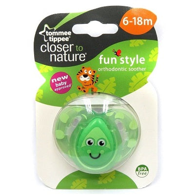 Tommee Tippee Closer to Nature Fun Soother 6-18m (1pk)-Grasshopper