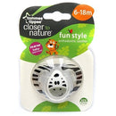 Tommee Tippee Closer to Nature Fun Soother 6-18m (1pk)-Zebra