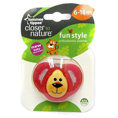 Tommee Tippee Closer to Nature Fun Soother 6-18m (1pk)-Lion