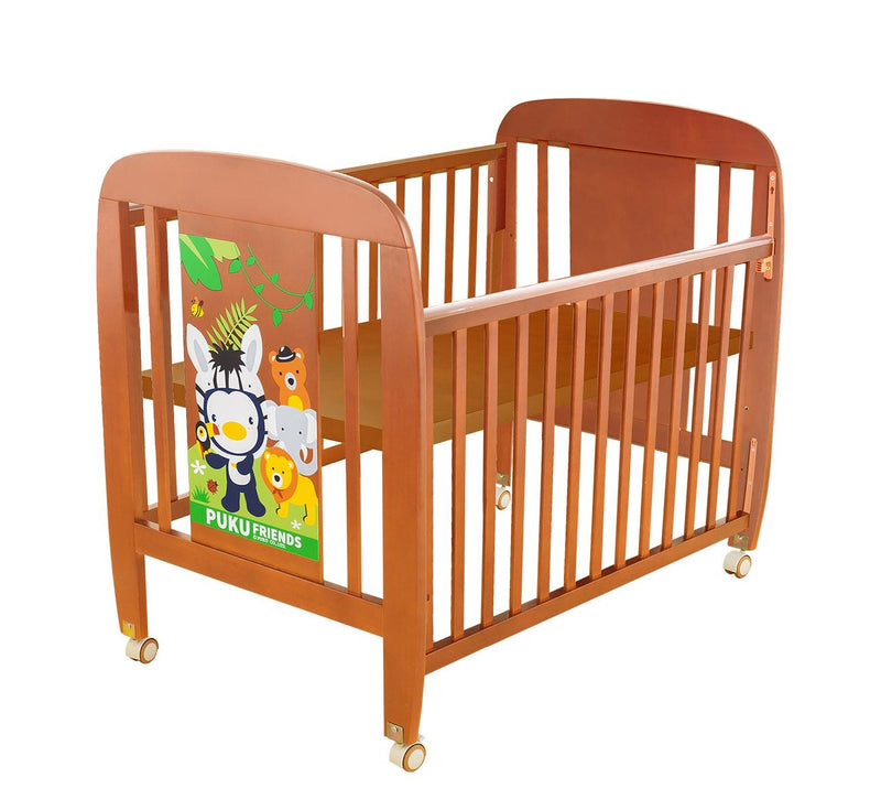 Puku  Baby Wooden Crib ( Brown)
