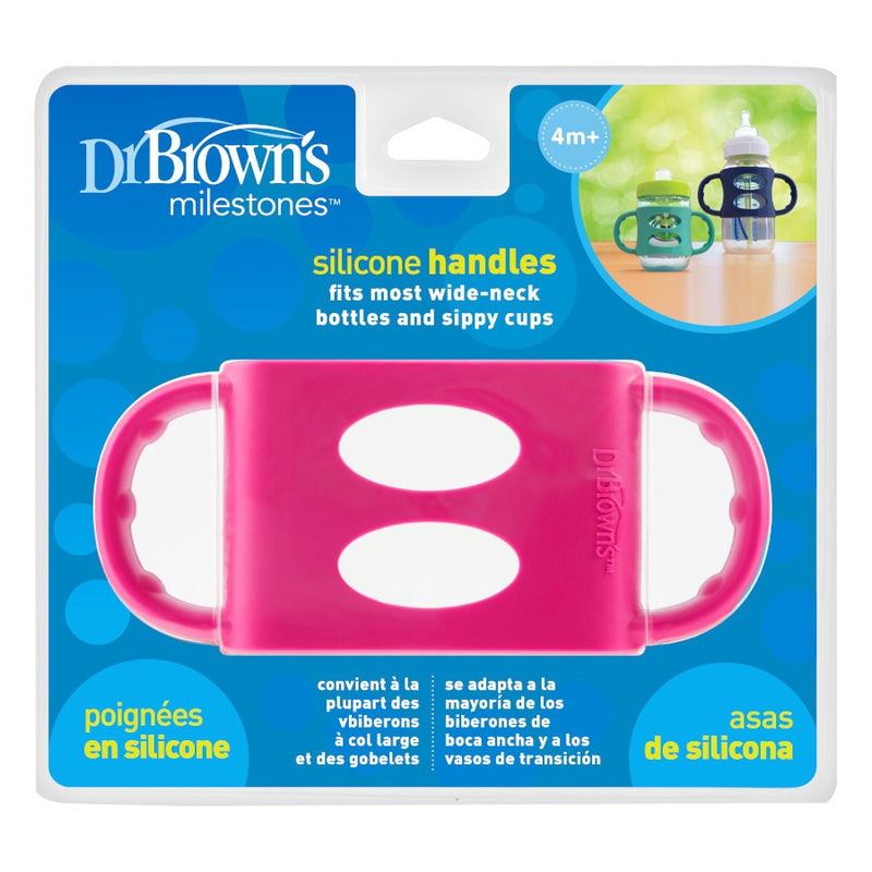 [Bundle of 2] Dr Brown's Wide-Neck Silicone Handles, Pink