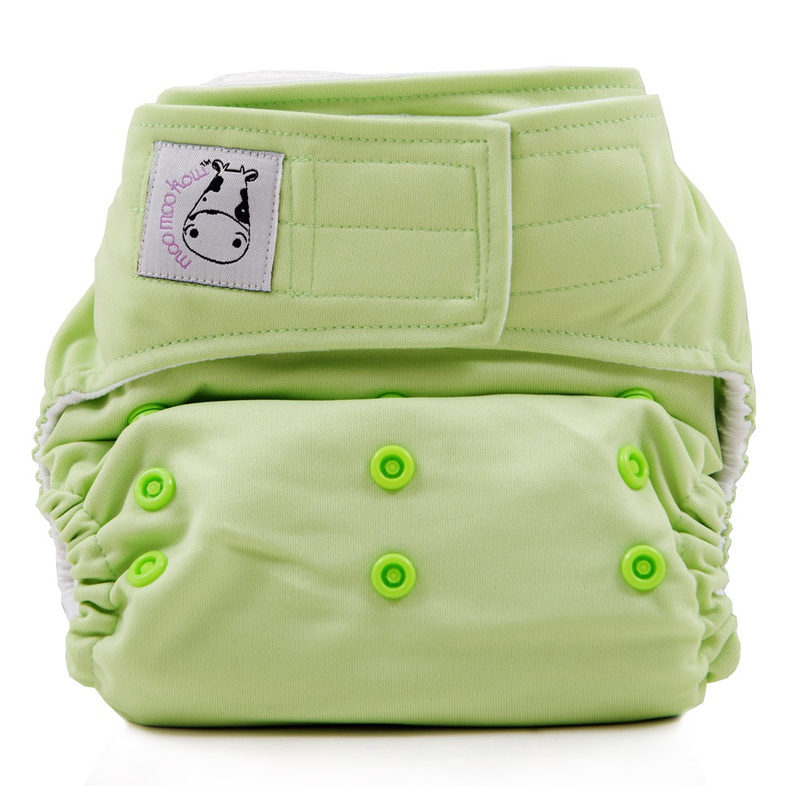 Moo Moo Kow Cloth Diaper One Size Aplix - Celery