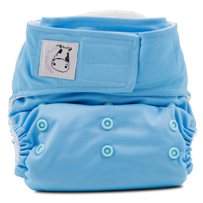 Moo Moo Kow Cloth Diaper One Size Aplix - Sky Blue