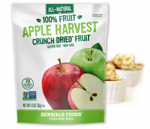 Sensible Foods All-Natural 100% Fruit Apple Harvest Crunch Dried Fruit, 9g Exp: 05/25