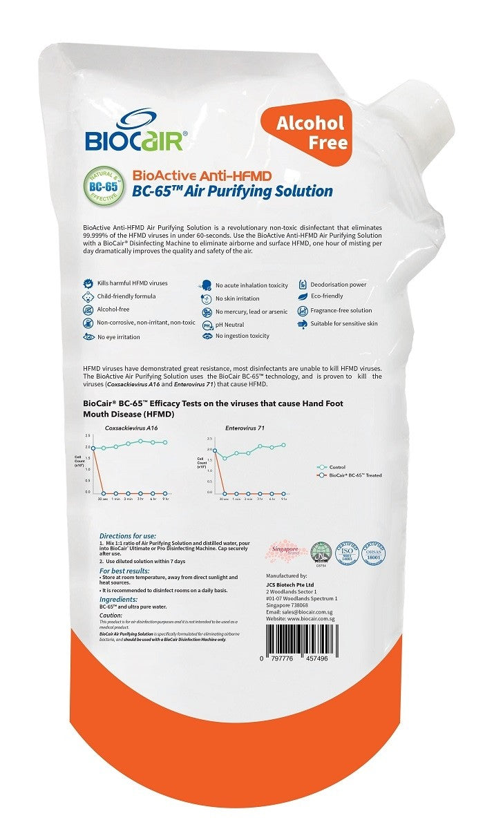 [1 Yr Local Warranty] BioCair Pro II BioActive Anti-HFMD Aerial Disinfection Bundle