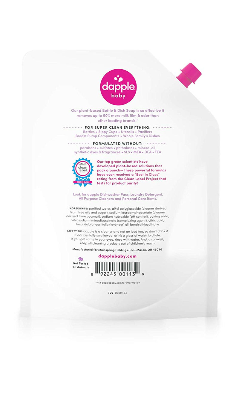 Dapple Baby Bottle & Dish Liquid Refill Pack Lavender 34oz