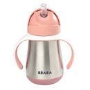 Beaba Stainless Steel Straw Cup 250ml - Vintage Pink