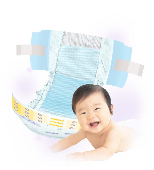 Nepia Genki Mega Pack Tape Diapers M75 (3 Packs / Cartoon) - FOC Showa Baby Wipes 99.5% Water 80s x 3packs