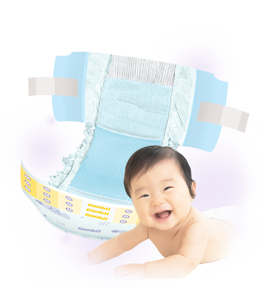 Nepia Genki Mega Pack Tape Diapers S82+5 (3 Packs / Cartoon) - FOC Showa Baby Wipes 99.5% Water 80s x 3packs