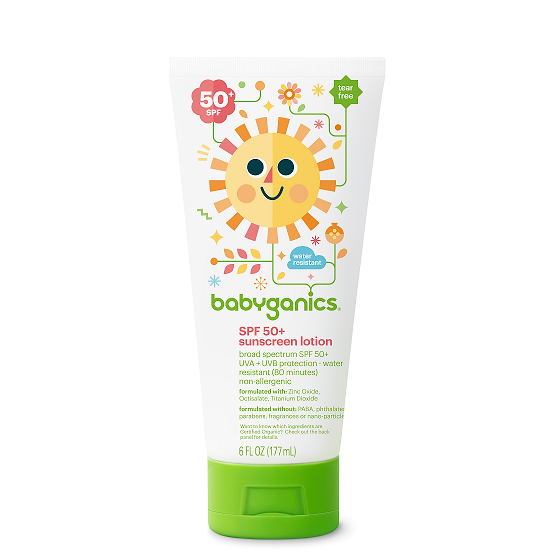 Babyganics SPF 50 + Sunscreen Lotion, 177ml Exp: