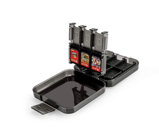 Mobilesteri Multi-Compartments Game Storage Case for 24 Nintendo Switch Games (Black)