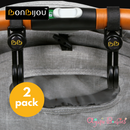 [2-Pack] Bonbijou Stroller Hook, Black, 2x2=4pcs