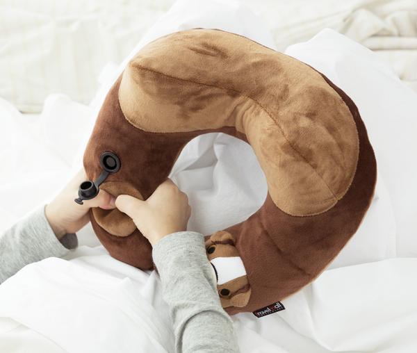 TravelMall Kid’s Inflatable Travel Pillow (Bull Dog Edition)