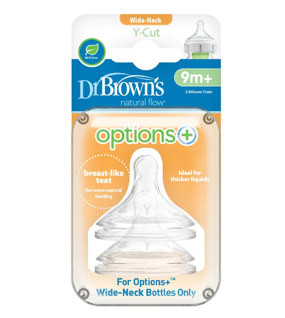 [Bundle of 2] Dr Brown's Preemie Flow Wide-Neck Silicone Nipple, (2 PACK x 2 = 4pcs)