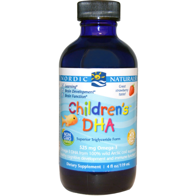 Nordic Naturals Children's DHA Arctic Cod Liver Oil - Strawberry, 119 ml