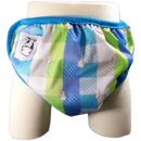 Moo Moo Kow One Size Swim Diaper - Checkers with Blue Border
