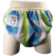 Moo Moo Kow One Size Swim Diaper - Checkers with Butter Border