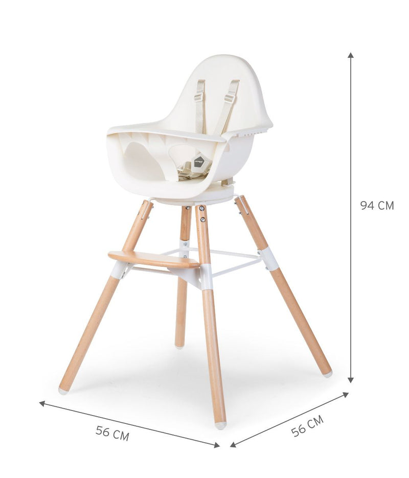 [1 yr local warranty] Childhome Evolu One.80° High Chair - Natural White