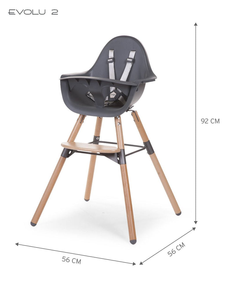 [1 yr local warranty] Childhome Evolu 2 High Chair - Natural Anthracite