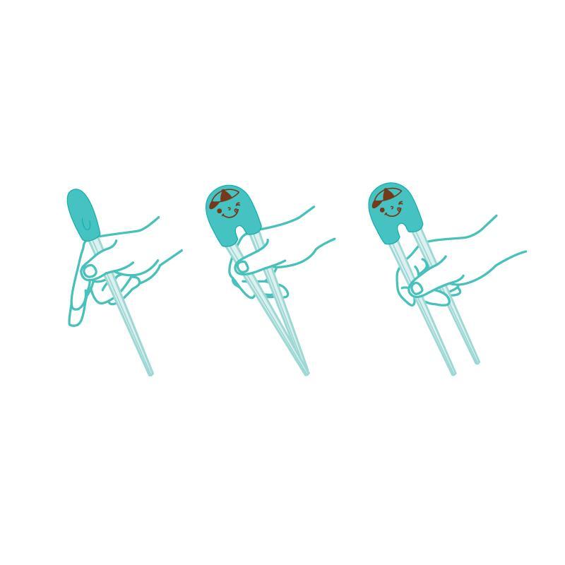[2-Pack] Mother's Corn Training Chopsticks - Blue