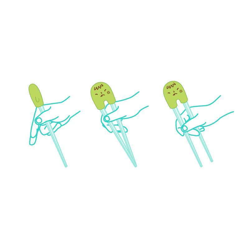 [2-Pack] Mother's Corn Training Chopsticks - Green