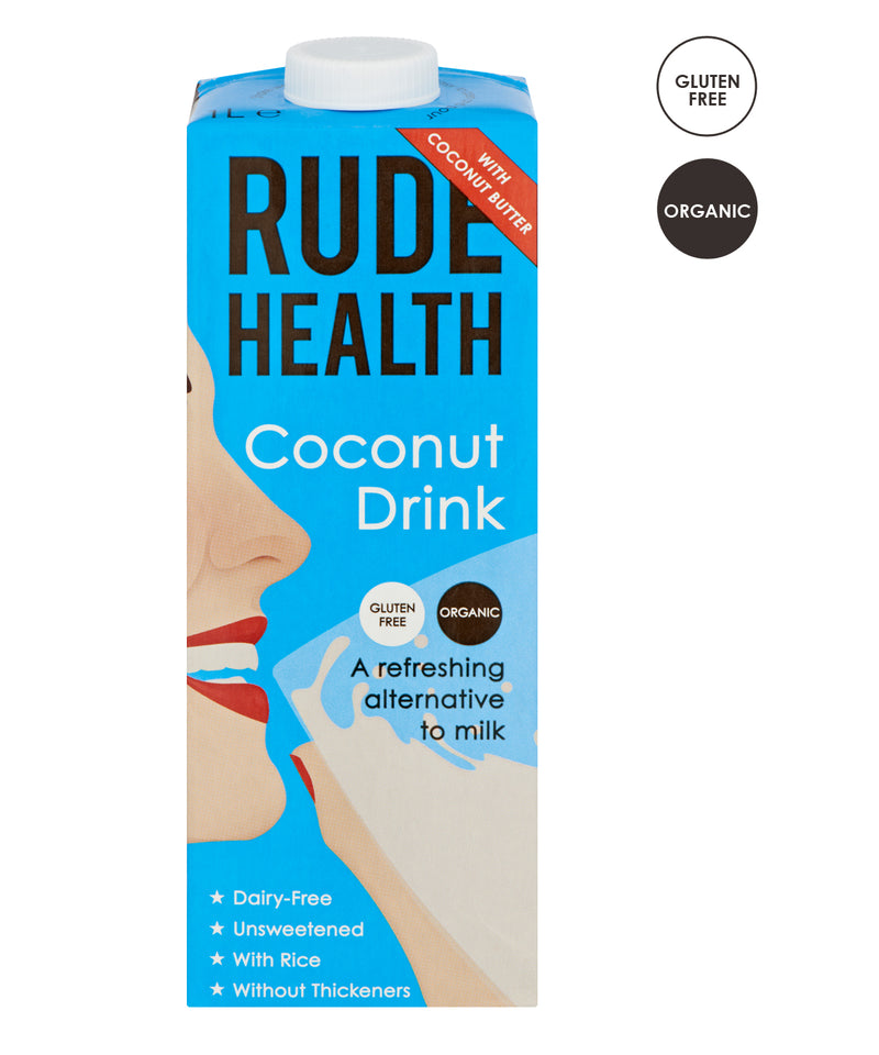 [Bundle Of 6] Rude Health Organic Dairy-free Drink Coconut (Gluten Free) 1 L Exp : 10/25