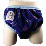 Moo Moo Kow One Size Swim Diaper - Color Star with Blue Border