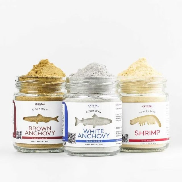 [Set Of 2] Crystal of the Sea White Anchovy Powder 20G + Brown Anchovy Powder 20G + Shrimp 20G