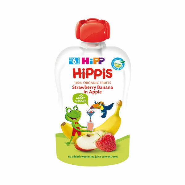 [6-Pack] Hipp organic Strawberry Banana in Apple 100g Exp: 05/24