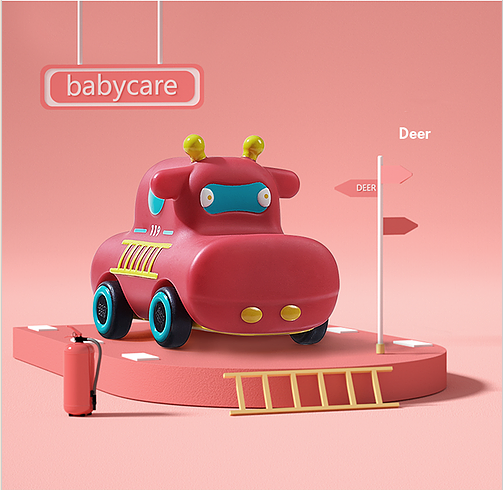 [Pack Of 2] Babycare Pull Back Car - Deer