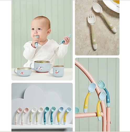[Pack Of 2] Babycare Baby Spoon & Fork Set - Green