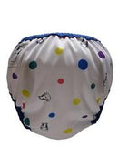Moo Moo Kow One Size Swim Diaper - Dot Dot with Blue Border