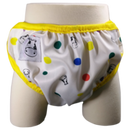 Moo Moo Kow One Size Swim Diaper - Dot Dot with Yellow Border