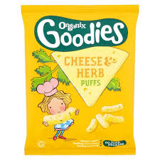 Organix Goodies Organic Cheese & Herb Puffs, 4 x 15 g. Exp: 03/18