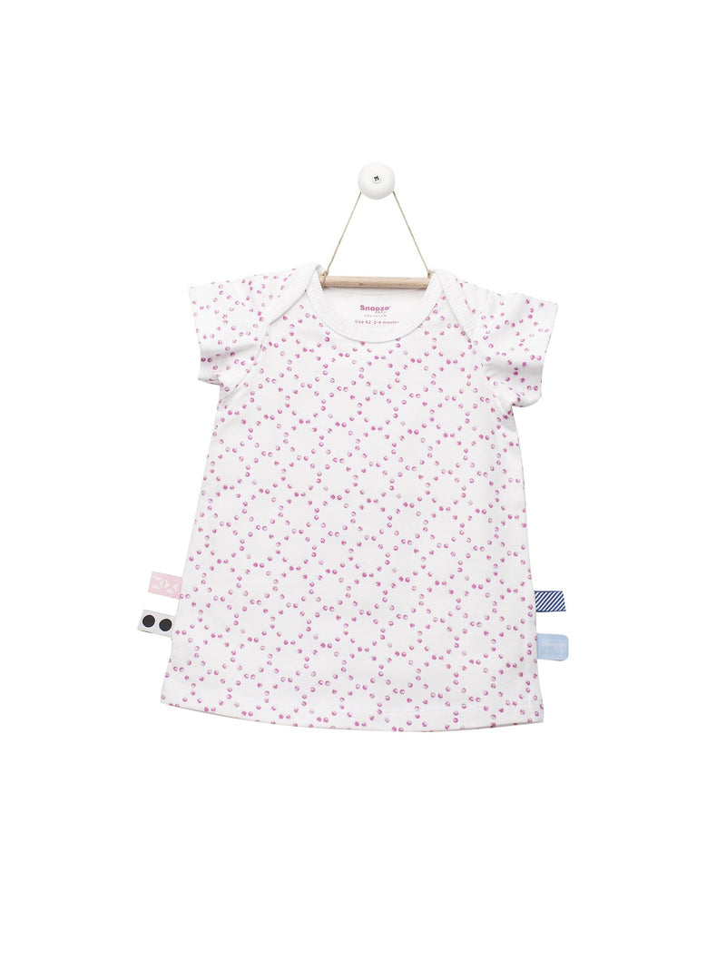 Snoozebaby Dress stamped dot Funky Pink - 4 Sizes