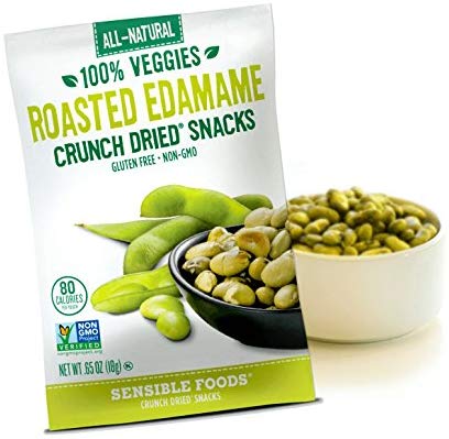 Sensible Foods All-Natural 100% Veggies Roasted Edamame Crunch Dried Snack, 18g Exp: 11/23