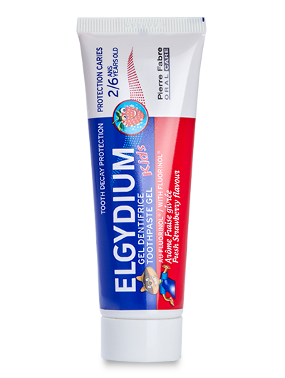Elgydium Kids Fresh Strawberry 50ml Toothpaste (3-6 Years) 1000ppm F- (Paraben Free) - FOC Elgydium Toothpaste travel size 7ml with every 4 tubes ordered Exp: 08/23