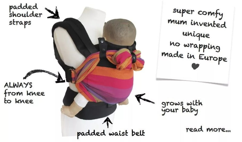 Emeibaby Wrap Conversion Toddler+ Carrier - Full Baali Pea
