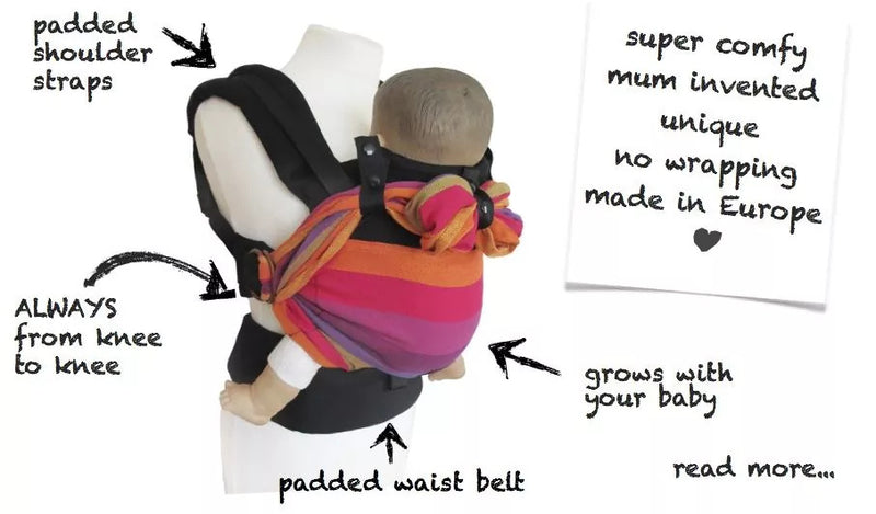 Emeibaby Hybrid Wrap Conversion Baby Carrier - Full Treemei Turquoise Pea