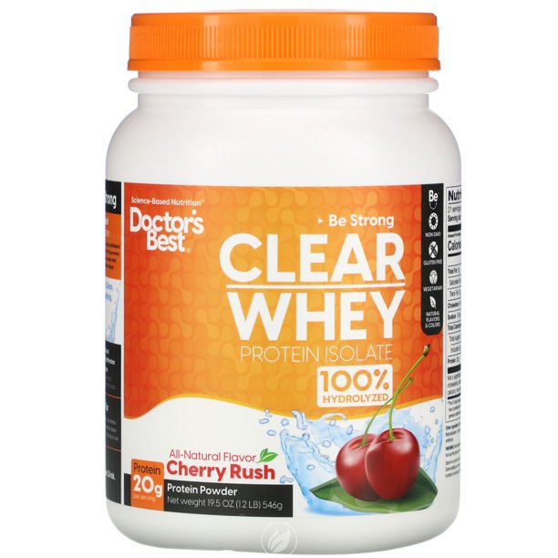 Doctor's Best Clear Whey Protein Isolate- Cherry Rush, 546 g.