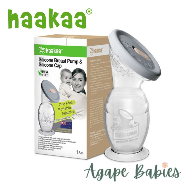 Haakaa Gen 2 Silicone Manual Breast Pump 100ml (With Suction Base) + Cap (Bundle Pack)