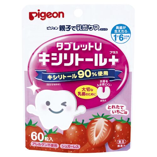 [2-Pack] Pigeon Dental Care Tablet Strawberry (60Pcs) - Exp: 11/22