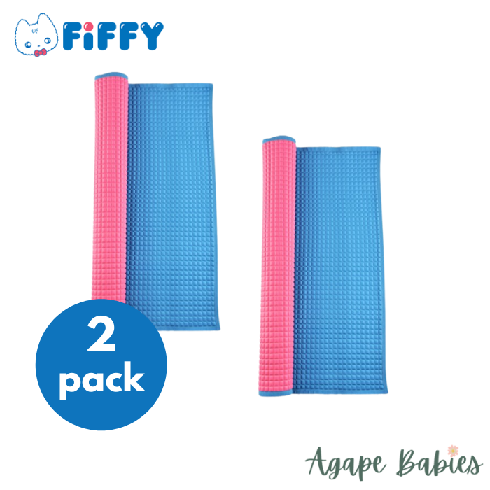 [2-Pack] Fiffy Air-filled Rubber Cot Sheet 60 x 90cm - Pink