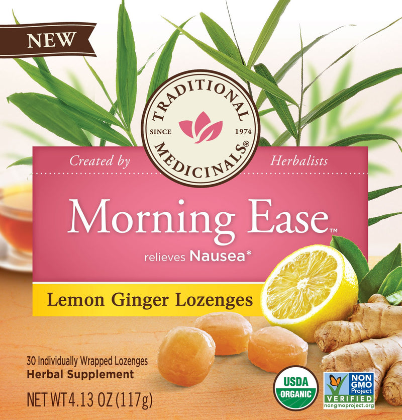 [Bundle Of 4] Traditional Medicinals Morning Ease Lemon Ginger, 30 Lozenges